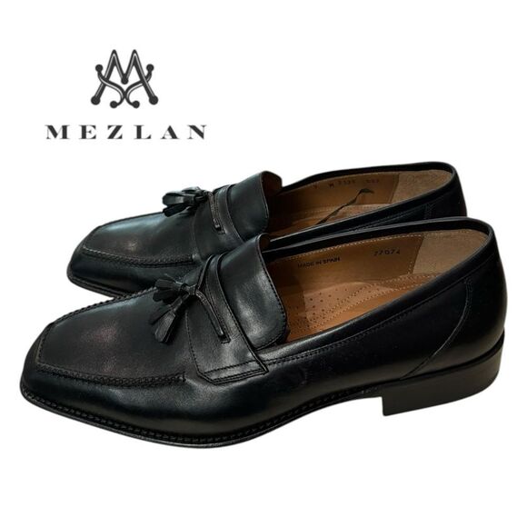 New Mezlan 2135 Men\'s Black Leather Slip-on Loafers Dress Shoes 9  9W main image 4